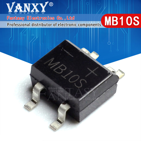 50PCS MB10S SOP-4 1000V 0.5A  bridge rectifier new and original IC ► Photo 1/4