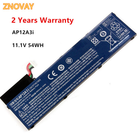 ZNOVAY Laptop Battery AP12A3i For Acer Iconia W700 Aspire Timeline Ultra U M3-581TG M5-481TG AP12A3i AP12A4i 11.1V 4850mAh/54WH ► Photo 1/2