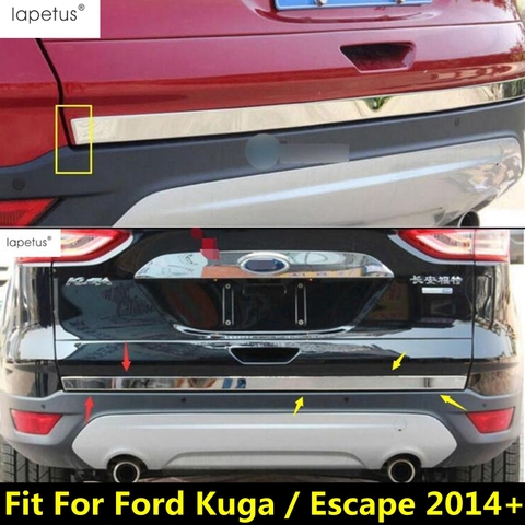 Lapetus Stainless Steel Exterior Refit Kit For Ford Kuga / Escape 2014 - 2022 Rear Trunk Tailgate Bottom Lid Strip Cover Trim ► Photo 1/6