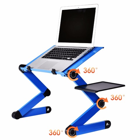 Aluminum Alloy Laptop Table Adjustable Portable Folding Computer Desk Students Dormitory Laptop Table Computer Stand Bed Tray ► Photo 1/6