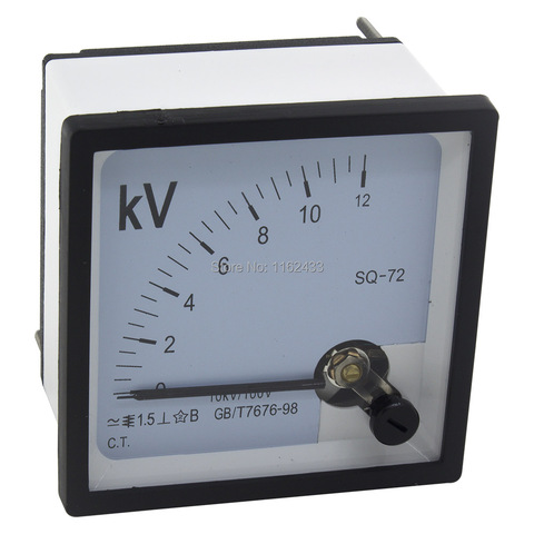 SQ-72 pointer 72*72 mm AC voltmeter 5V 15V 600V 750V 1000V 1KV/100V 6KV/100V 10KV/100V 72x72mm analog volt meter ► Photo 1/1