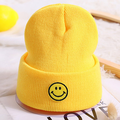 2-5yrs Kids Winter Hats Cute Knitted Beanies for Boys Girls Yellow Pink Black Orange Green ► Photo 1/6