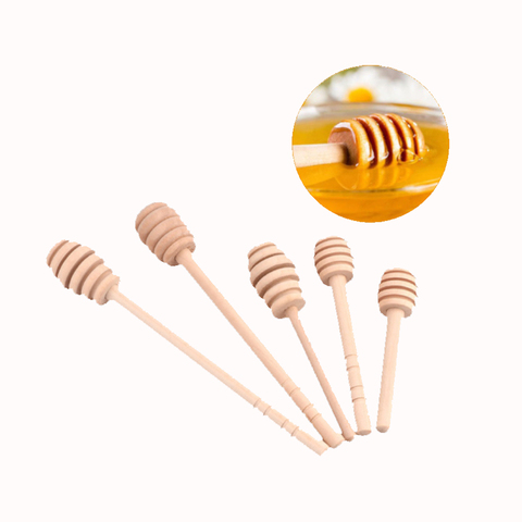 24/50 Pack Mini Wooden Honey Spoon Spiralizer Wood Honey Dipper Sticks For Honey Jam Jar Coffee Milk Tea Dispense Kitchen Tools ► Photo 1/6