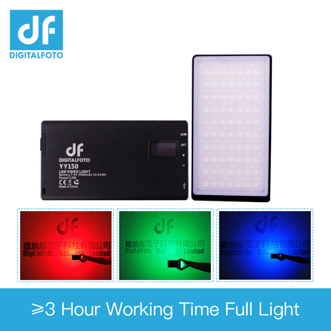 DF YY150&YY135 LED 12W 2500k-8500k Dimmable RGB LED ultra Thin videoPanel light for vlogging video DSLR YouTube photo studio ► Photo 1/6