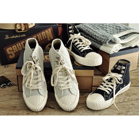 Saucezhan Men's Vulcanize Shoes high top sneakers man and women Shoes for Couple  Denim Sneakers Biscuit shoes board shoes ► Photo 1/5