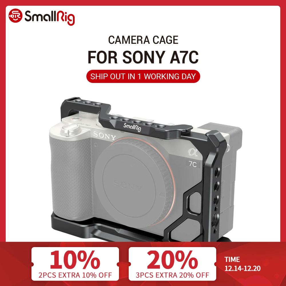 SmallRig DSLR Camera Cage for Sony A7C Housing Case Cold Shoe 1/4'' Arri Hole for Microphone LED Fill Light Extension 3081 ► Photo 1/6