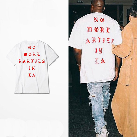 2022 New Hip Hop T-shirt Kanye West I feel Like Paul 100% Cotton tshirts NO MORE PARTIES IN LA T SHIRTS Men Women Tee Tops ► Photo 1/6