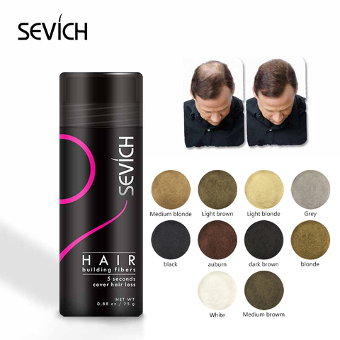 Sevich 25g hair building fibers powder hair loss products bald extension thicken hair spray jar keratin ► Photo 1/6