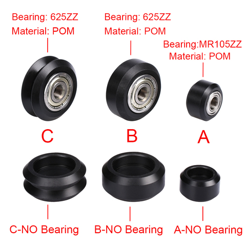 CNC Openbuilds Wheel Plastic POM 625ZZ Bearing Passive Round Wheel Perlin Wheel V-slot V-type C-Beam 3D Printer Parts ► Photo 1/6