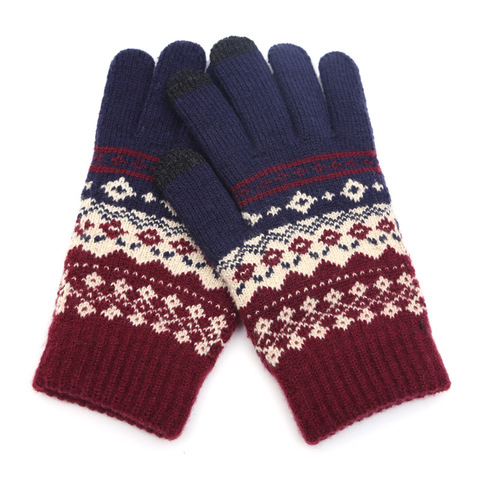 2022 Winter Warm thick touch screen gloves Women's wool Knitted Gloves Mittens for Mobile Phone Tablet Pad ► Photo 1/6