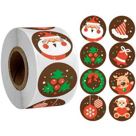 100-500pcs Christmas Sticker Cartoon Christmas Tree Santa Claus Paper Label Merry Christmas Cute Stickers Stationery Stickers ► Photo 1/4