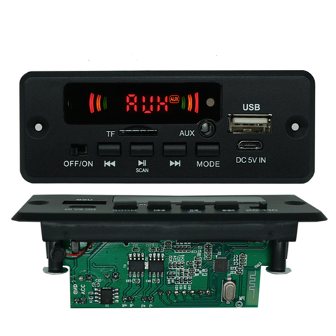 Bluetooth 5.0 5V-32V MP3 Player Decoder Board 6W Amplifier Car FM Radio Module Support FM TF USB AUX Recorders ► Photo 1/4