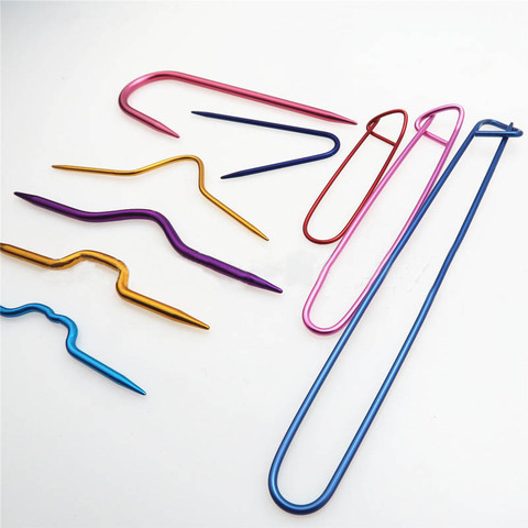 9pc Knitting Needles Curved Crochet Hooks Knitting Needles for Manual Scarf Sweater DIY Twist Weaving Tool Sewing Knit Tools ► Photo 1/6