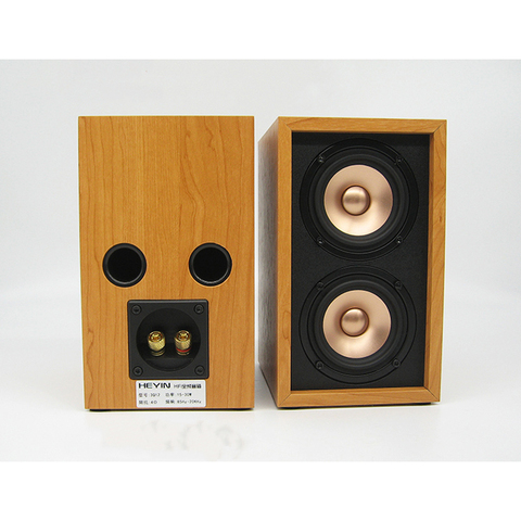 20-60W 3 Inch Speaker Full Frequency Two-unit Wooden Passive HIF Desktop Small Speaker Home Front Surround Center Speaker DIY ► Photo 1/5