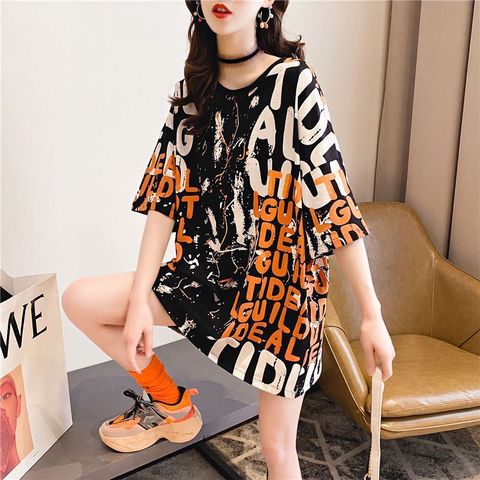 Harajuku Women Print letter Oversize Tshirt Chic Fashion Woman Short Sleeve Loose T-shirts Female Casual Tops Streetwear Tees ► Photo 1/6