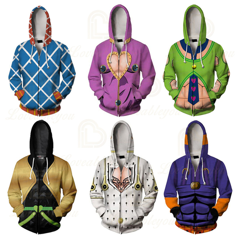 Japanese Manga JOJO 3D Hoodies Men/Women Anime JOJO's Bizarre Adventure Hoodie Sweatshirt Fashion Harajuku Jacket Coat Clothes ► Photo 1/5