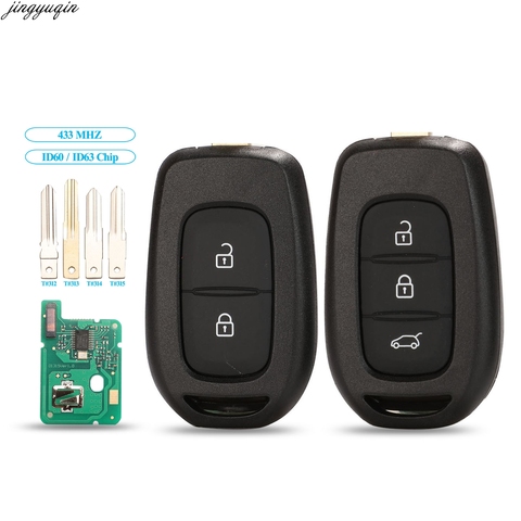 Jingyuqin 2/3 Button Remote Control Car Key 434MHZ 4A Chip PCF7961M For Renault Dacia Logan Sandero Lodgy Dokker Duster 2016 ► Photo 1/5