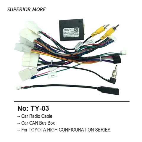 Car Radio Cable CAN BUS Box for TOYOTA Highilander Camry C-HR Fortuner Avanza Rush Power Wiring Harness Android Player Connector ► Photo 1/6