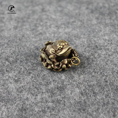 Solid Copper Lucky Toad Tea Ceremony Small Ornaments Tea Pet Antique Bronze Animal Bufo Figures Miniatures Desk Decoration Craft ► Photo 1/6