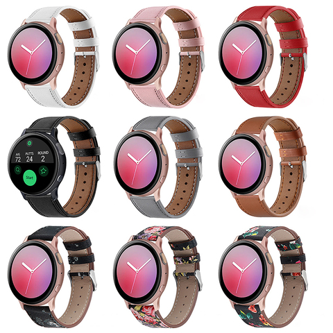 UTHAI 20mm Genuine leather watchband For Samsung Galaxy Watch 42MM Active 2 S2 Watch strap Quick Release watch accessories ► Photo 1/6