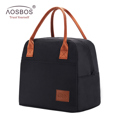 Aosbos Fashion Portable Cooler Lunch Bag Thermal Insulated Travel Tote Bags Large Food Picnic Lunch Box Bag for Men Women Kids ► Photo 1/6