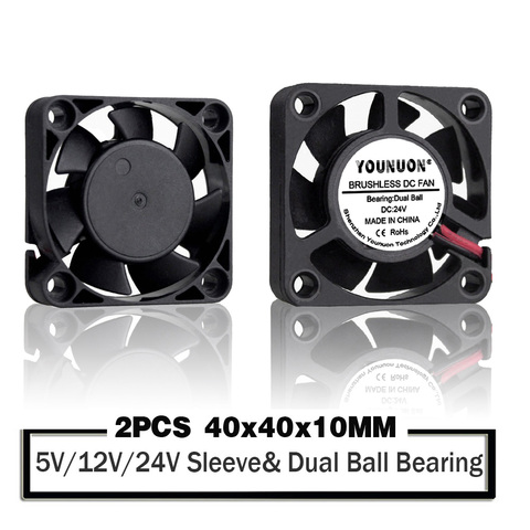 2 Pieces 5V 12V 24V 4010 40mm Cooling Fan 3D Printer Cooling  Fan DC Brushless Fan Sleeve/Ball Radial Fans 40x40x10mm Fan ► Photo 1/5