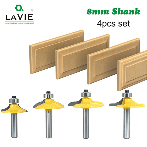 LAVIE 4pcs 8mm 12mm 1/2 Shank Drawer Router Bit Set Round Over Beading Edging Mill Wood Milling Cutter Carbide Woodwork MC02181 ► Photo 1/6