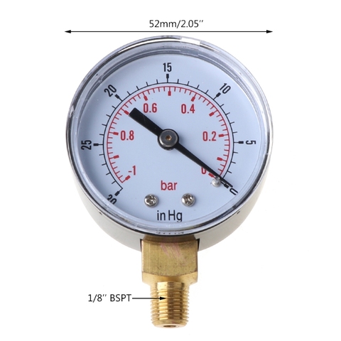 Vacuum Pressure Gauge 52mm -1/0 Bar -30\