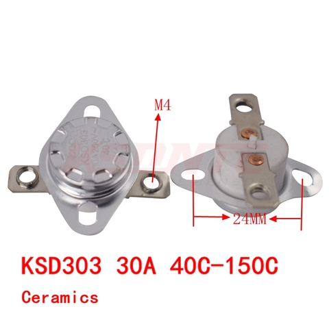 KSD303 30A 250V 40-150 degree Ceramic KSD301 Normally Closed Temperature Switch Thermostat 40 50 60 70 80 90 100 110 120 130 150 ► Photo 1/3