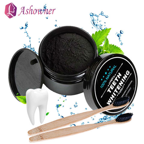 ASHOWNER Black Teeth Whitening Oral Care Charcoal Powder Natural Activated Charcoal Teeth Whitener Powder Oral Hygiene Clean ► Photo 1/6