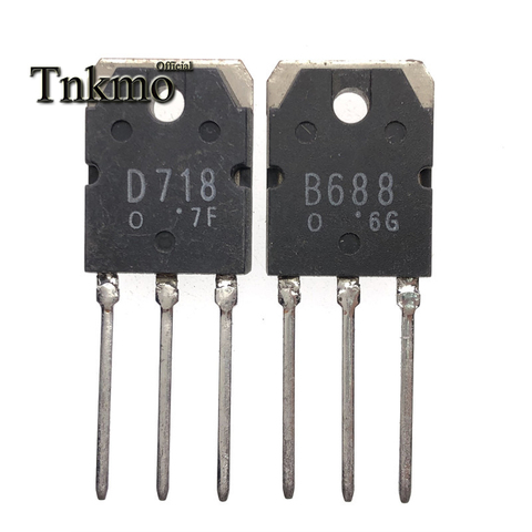 10Pairs 2SB688 B688 + 2SD718 D718 or KTB688 + KTD718 TO-3P 8A 120V Silicon PNP Power Transistor free delivery ► Photo 1/5