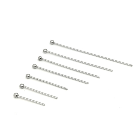 100pcs Stainless Steel Gold Silver Tone 2mm Round Ball Head pin 15 20 25 30 35 40 50MM Length Ball Headpin DIY Earring Findings ► Photo 1/3