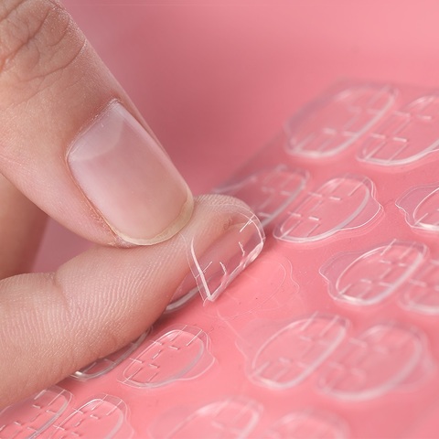 5Sheet-10Sheet False Nails Sticker Transparent Double-Side Adhesive Tapes Stickers Press On Fake Nail Tips Extension Stick Tools ► Photo 1/5