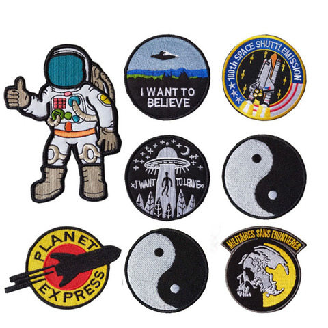 Embroidered Velcro Armband Badge Cloth Stickers Space Alien General Astronaut Tactical Military Patches for Hat Bag Backpack ► Photo 1/6