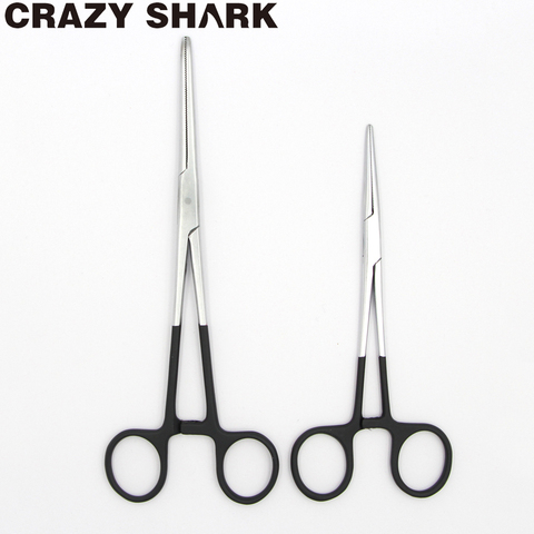 Crazy Shark 6.5''/8.5''Stainless Steel Fly Fishing Forceps Hook Remover Tackle Straight Tip Clamps Fishing Plier Tools ► Photo 1/6