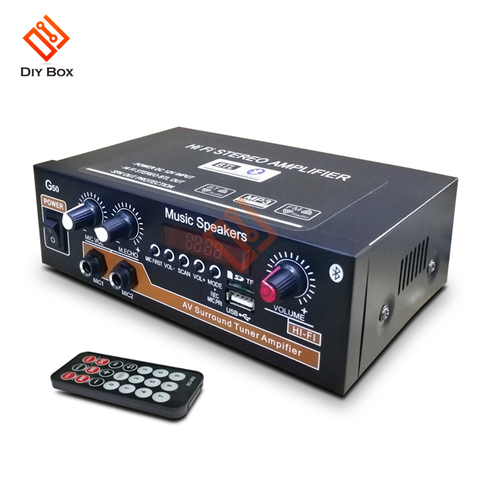 G50 800W Bluetooth 5.0 Power Amplifier module sound equipment home music speakers in the car TF Card FM U Disk USB 12V 110V 220V ► Photo 1/6