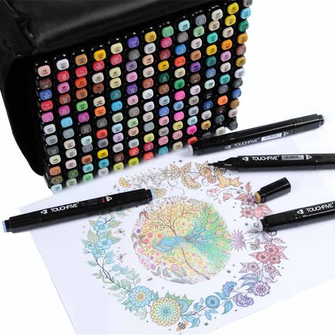 TOUCHFIVE 80 Color Markers Manga Markers Pen Alcohol Based Sketch Felt-Tip Oily Twin Brush Pen Student Art Drawing pen ► Photo 1/6
