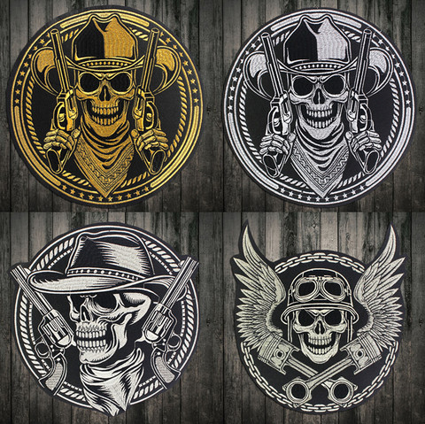 ride or die biker patch for Jacket backing, punk motorcycle embroidery skeleton biker badge, skull patch Garment Accessory ► Photo 1/6