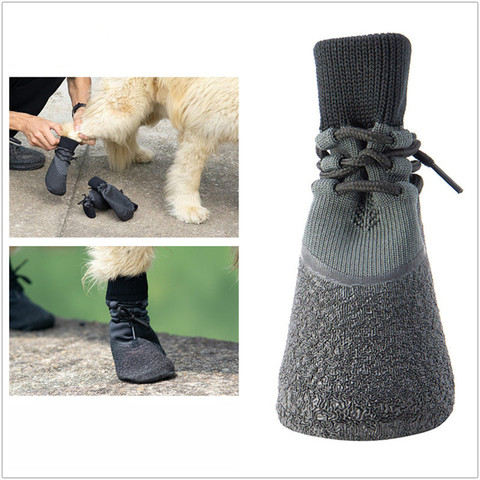 4Pcs Dog Pet Shoes Warm No-Slip Breathable Rain Wear Soft Socks Dog Boots Cats Socks Small Large Pet Paw Dla Psa Perros Botas ► Photo 1/6