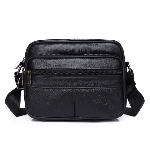 Men's Genuine Leather Shoulder Bag Messenger Bags Men's Bag 2022 Fashion Flap Crossbody Handbag Male Leather Shoulder Bags KSK ► Photo 1/6