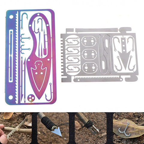 New 17 In 1 Fishing Gear Hook Card Outdoor EDC Tools Outdoor Camping Equipment Emergency Supplies Multifunctional Survival Tools ► Photo 1/6