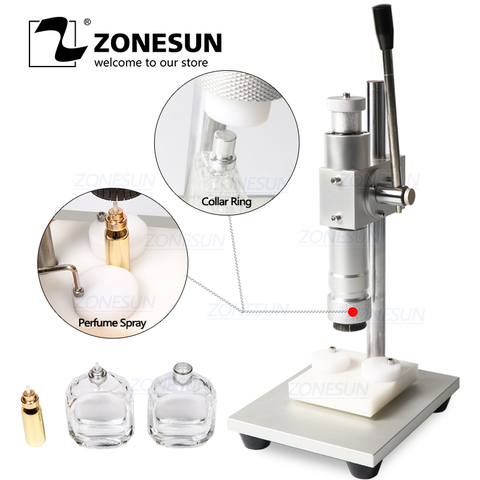 ZONESUN Manual Crimping Machine Perfume Crimper Capper Metal Collar Cap Press Capping Machine Spray Crimper Seals ► Photo 1/6