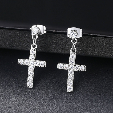 New Zirconia Cross Drop/Dangle Earrings Fashion Jewelry For Women Wholesale Punk Style ► Photo 1/6