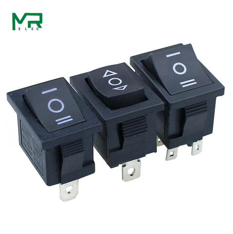 1PCS KCD1 Mini Black 3 Pin / 6 pin On/Off/On Rocker Switch AC 6A/250V10A/125V ► Photo 1/5