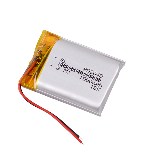 803040 3.7v 1000mAh li-ion Lipo cells Lithium Li-Po Polymer Rechargeable Battery For Bluetooth speaker PDA Tachograph toys ► Photo 1/1