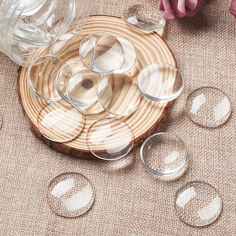 200pcs 8mm 16mm 18mm 20mm Transparent Domed Flatback Round Clear Glass Cabochon for DIY Jewelry Making ► Photo 1/5