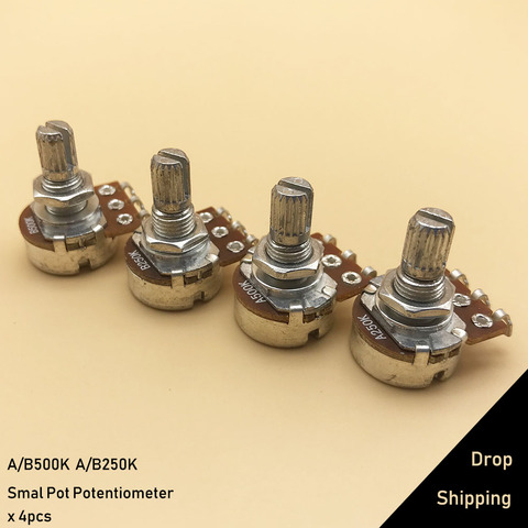 4pcs Long Split Shaft Electric Guitar Potentiometers Pots Volume Tone Control Pots A250K B250K A500K B500K ► Photo 1/6