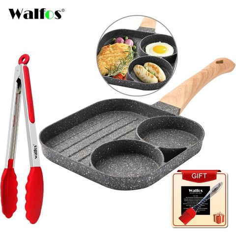 Walfos 2 Hole Frying Pot Pan Thickened Omelet Pan Non-Stick Egg Pancake Steak Pan Cooking Egg Ham Pans Breakfast Maker Cookware ► Photo 1/6