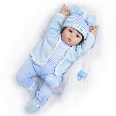 22 Adorable reborn babies blue eyes silicone reborn dolls for girls gift boneca  reborn realista - AliExpress