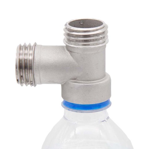 Stainless Steel Carbonation Cap Tee  Fit Soft Drink PET Bottles Homebrew Kegging ► Photo 1/5